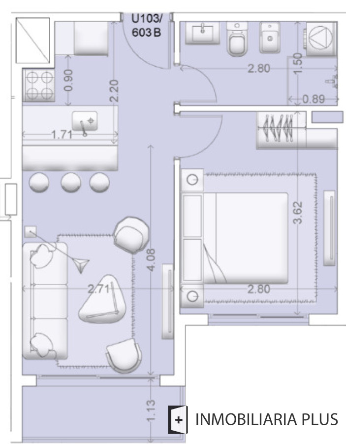 Apartamento ID.1516 - Alquiler de Apartamento de 1 Dormitorio con garaje en La Blanqueada con Gym, Barabacoas, Pet Friendly y más