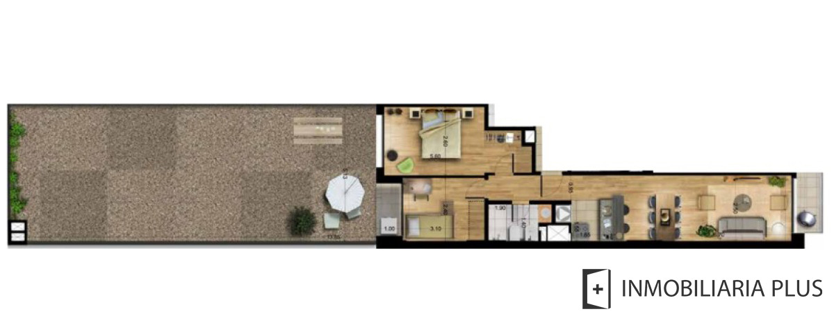 Apartamento ID.954 - Alquiler Apartamento en Cordón SUR, de 140 m2, 2 Dormitorios, 2 Baños, con terraza y más.