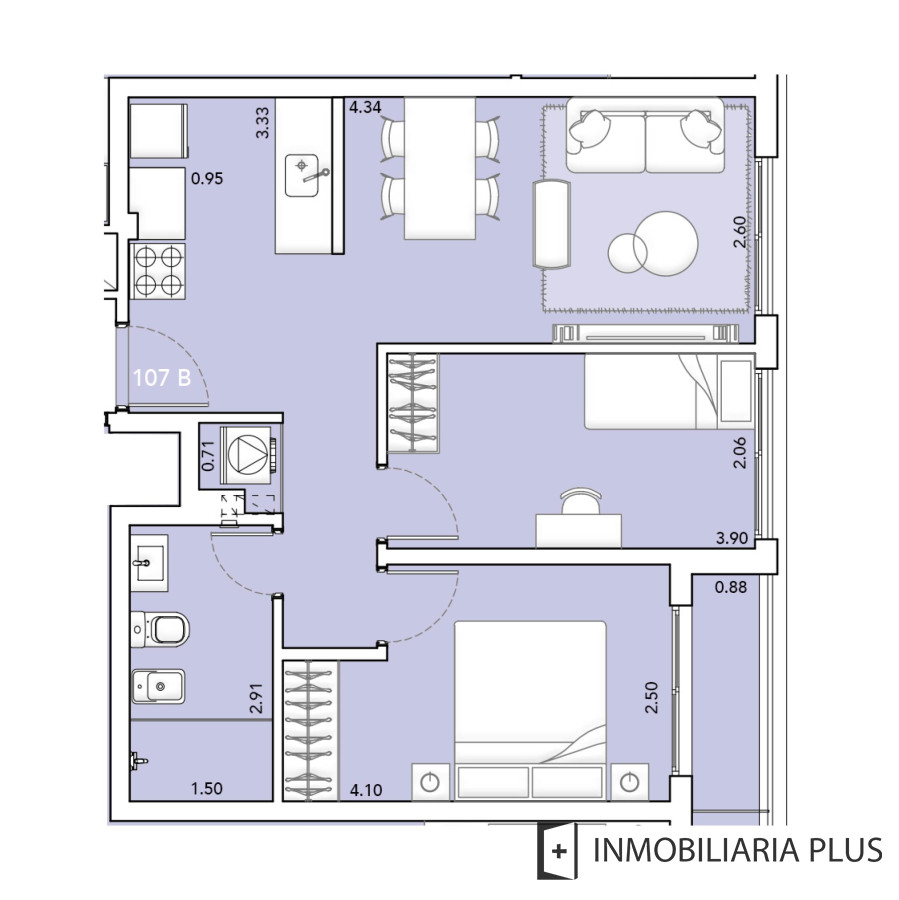 Apartamento ID.312 - Venta de Apartamento de 2 Dormitorios a Estrenar en La Blanqueada con Barbacoas, Gym, Cowork, Parrilleros y más