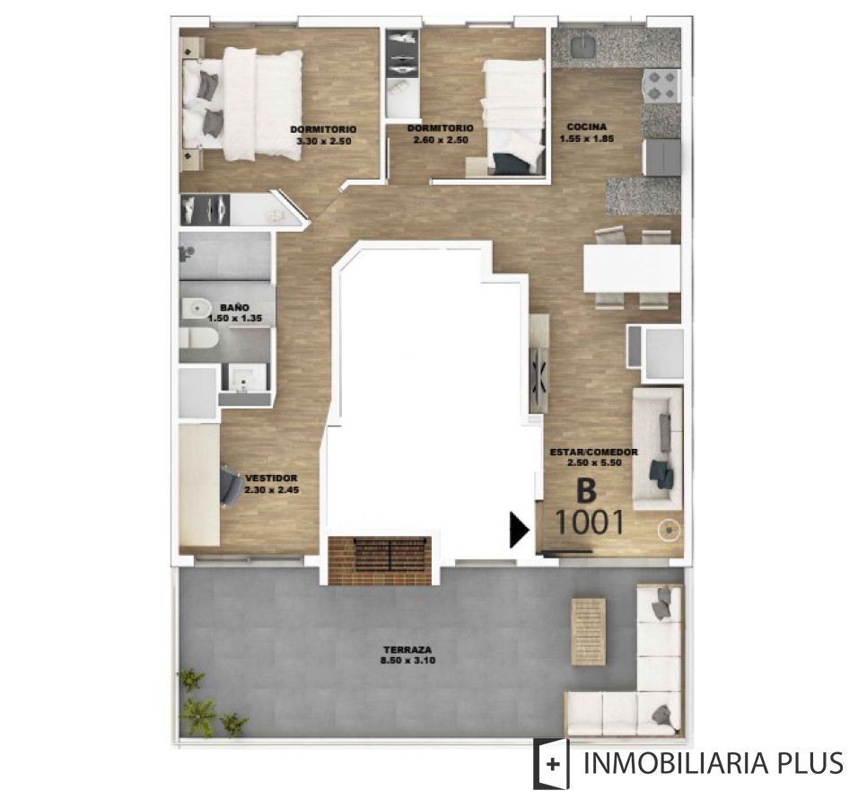 Apartamento ID.700 - Venta Apartamento de 2 Dormitorios con Terraza a estrenar en Tres Cruces con Piscina, Barbacoa y más C8331001