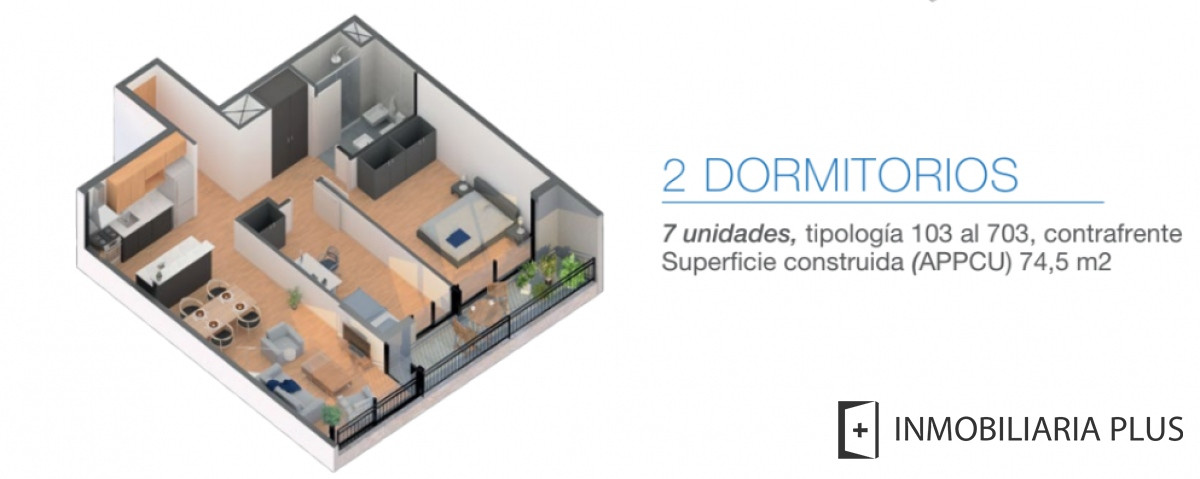 Apartamento ID.597 - Venta de Apartamento de 2 Dormitorios a estrenar al frente en Tres Cruces con Gym, Barbacoa y más C991-203