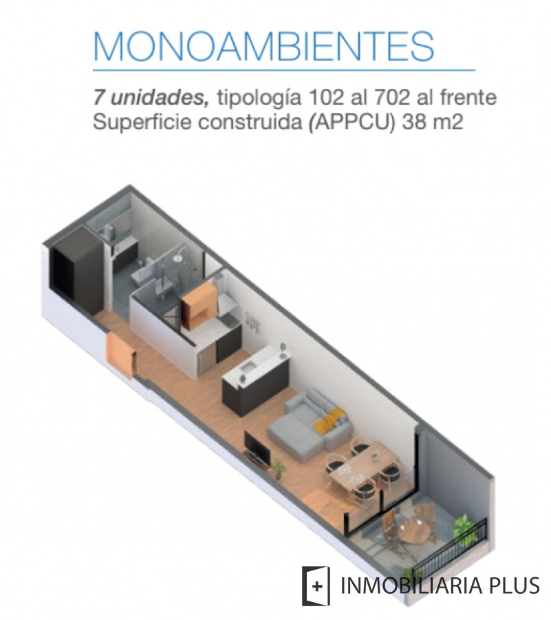 Apartamento ID.593 - Venta de Apartamento a estrenar frente a la terminal de Tres Cruces con Gym, Barbacoa y más C991-102