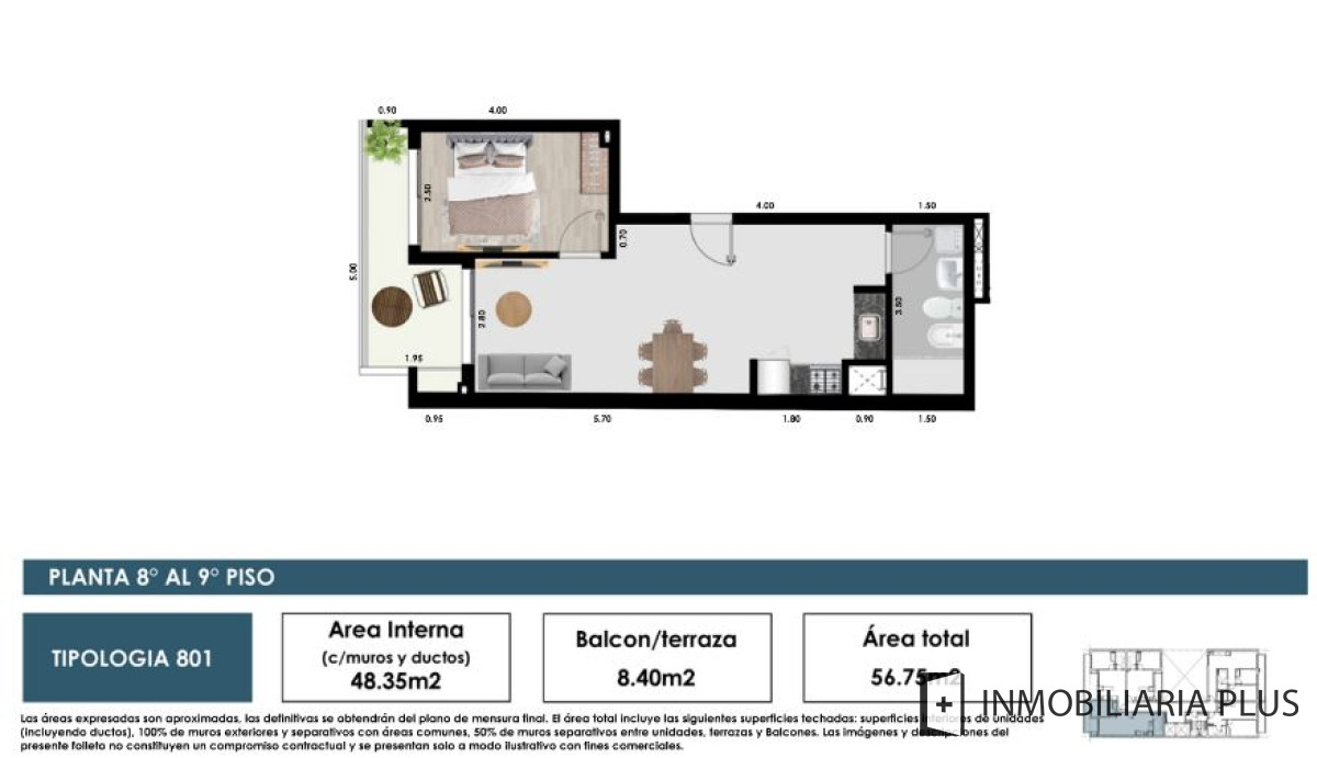 Apartamento ID.798 - Apartamento de 1 dormitorio en Cordón