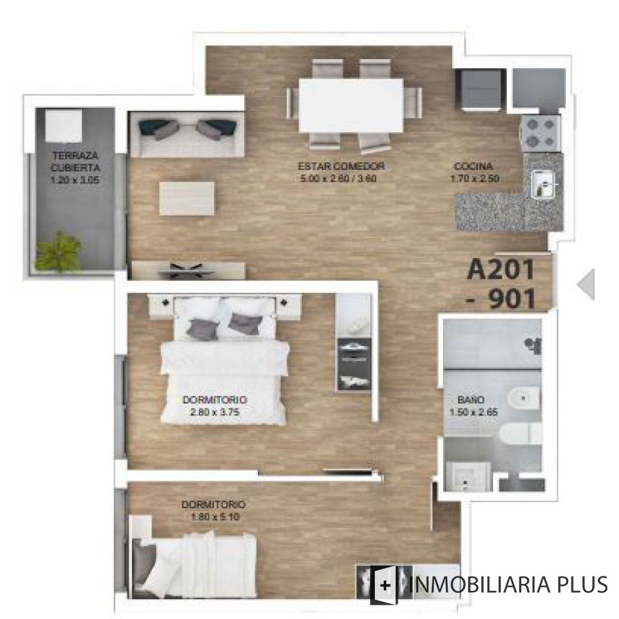 Apartamento ID.576 - Venta de Apartamento a estrenar con 2 Dormitorios y servicios barbacoa, piscina y más C978-701