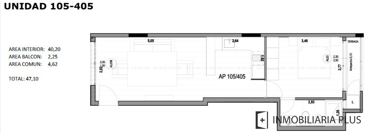 Apartamento ID.754 - Apartamento en Venta de un dormitorio a estrenar en Colorado y Ramón del Valle Inclán C756-405B