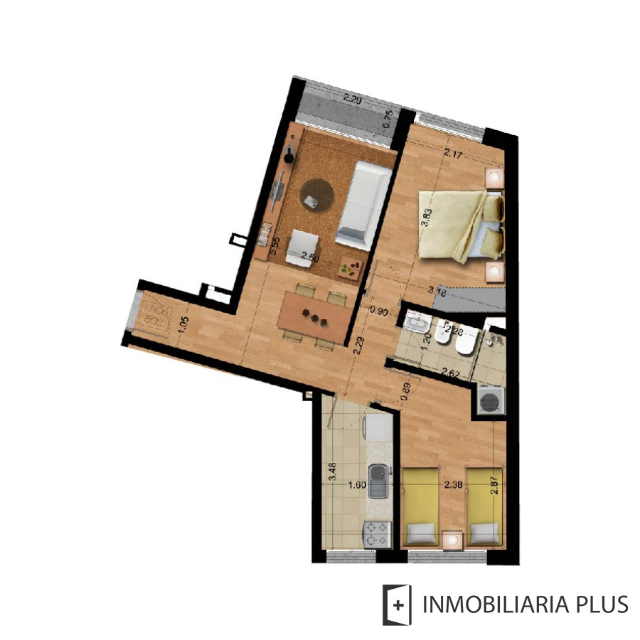 Apartamento ID.1131 - Apartamento en Venta de 2 dormitorios con barbacoa en La Blanqueada de Montevideo