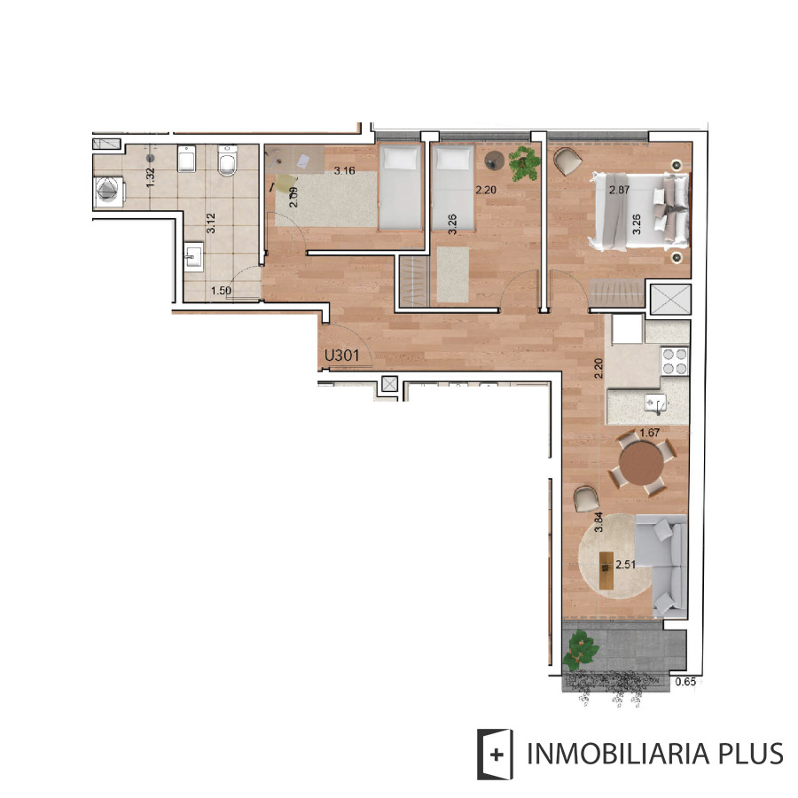 Apartamento ID.543 - Venta de Apartamento 3 Dormitorios al frente en Piso 3 en Palermo Soho C831-301