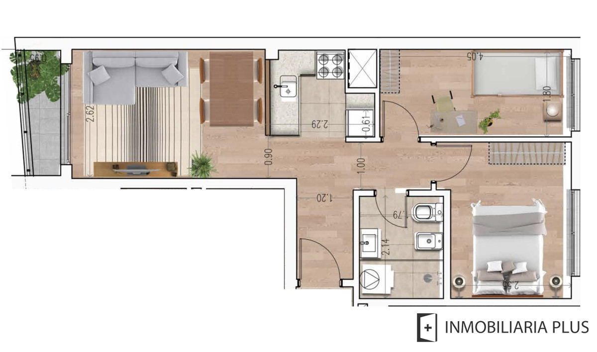 Apartamento ID.1393 - Apartamento de 2 dormitorios en alquiler en La Blanqueada, Montevideo
