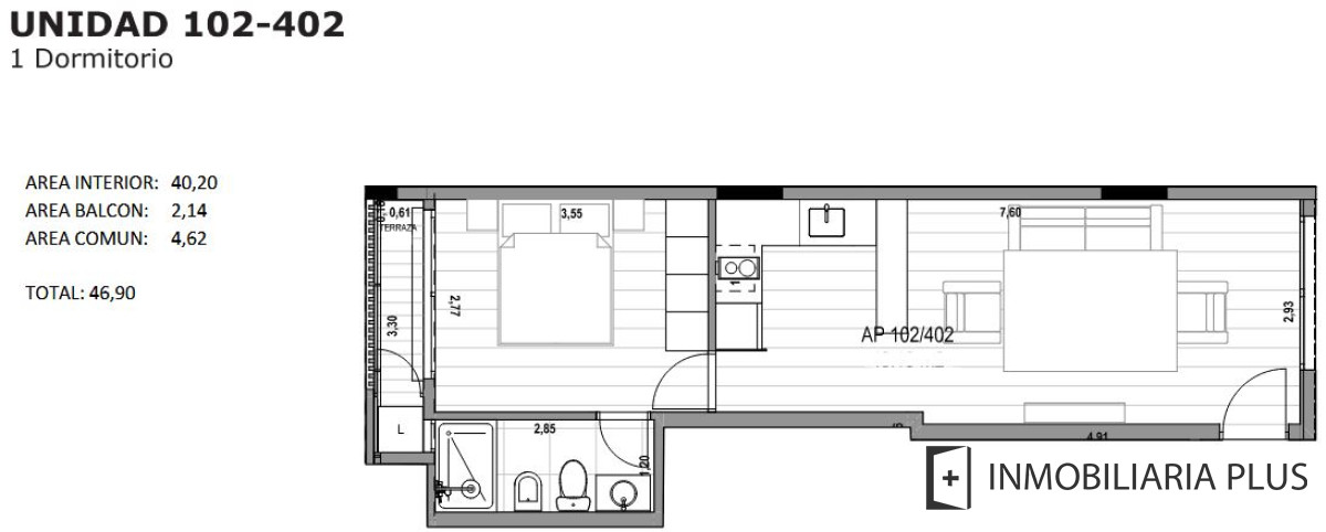 Apartamento ID.755 - Venta de Apartamento a estrenar en tercer piso con bajos gastos en Goes Montevideo C756-302B