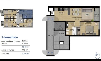 Estrena en 2024 apartamento de 1 dormitorio en M. Trueba y San José con Parrillero y más C743-902B