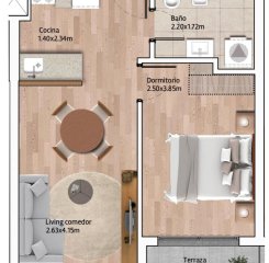 Venta de Apartamento en Tres Cruces con 1 dormitorio barbacoa, sala de estudio y lectura, solarium y más