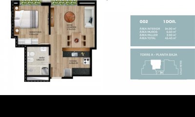 Venta de Apartamento 1 Dormitorio en el Prado C885-1D002A