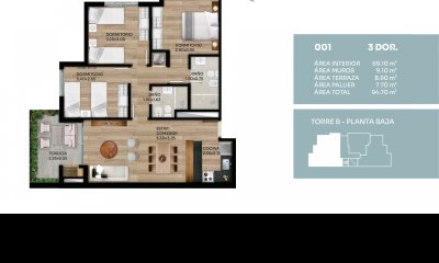 Venta de Apartamento 3 Dormitorios en el Prado C885-3D001B