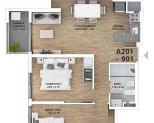 Venta de Apartamento a estrenar de 2 Dormitorios en Tres Cruces con barbacoa, piscina y más C978-201