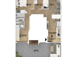 Venta Apartamento de 2 Dormitorios con Terraza a estrenar en Tres Cruces con Piscina, Barbacoa y más C8331001