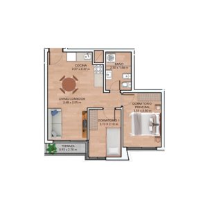  Alquiler de Apartamento de 2 Dormitorios con Gym, Barbacoa, Huerta y más servicios