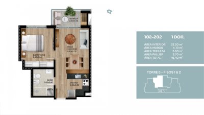  Venta de Apartamento 1 Dormitorio en el Prado C885-1D102B