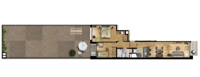  Alquiler Apartamento en Cordón SUR, de 140 m2, 2 Dormitorios, 2 Baños, con terraza y más.