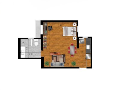  Apartamento Monoambiente en Venta en el Ciudad Vieja de Montevideo con barbacoa y depósito a pasos de la Rambla y el Edificio Presidencia