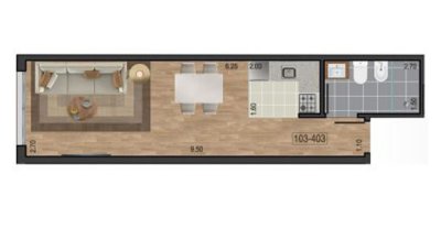  Apartamento en Venta en Pocitos con Barbacoa, Lavadero y más a pasos de la Rambla de Montevideo