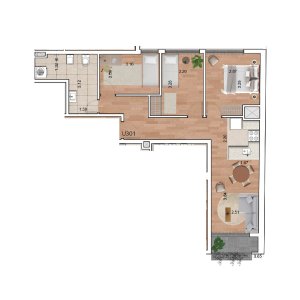  Venta de Apartamento 3 Dormitorios al frente en Piso 3 en Palermo Soho C831-301