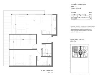  Venta de Apartamento con 2 Dormitorios a estrenar en el centro de la Península con 95 m2 piscina, barbacoa, Gym y más C992101