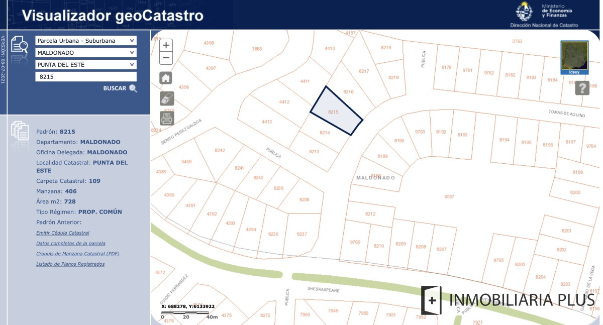 Terreno ID.456 - Venta de TERRENO listo para construir 728 m2 en Jardines de Córdoba Punta del Este Maldonado