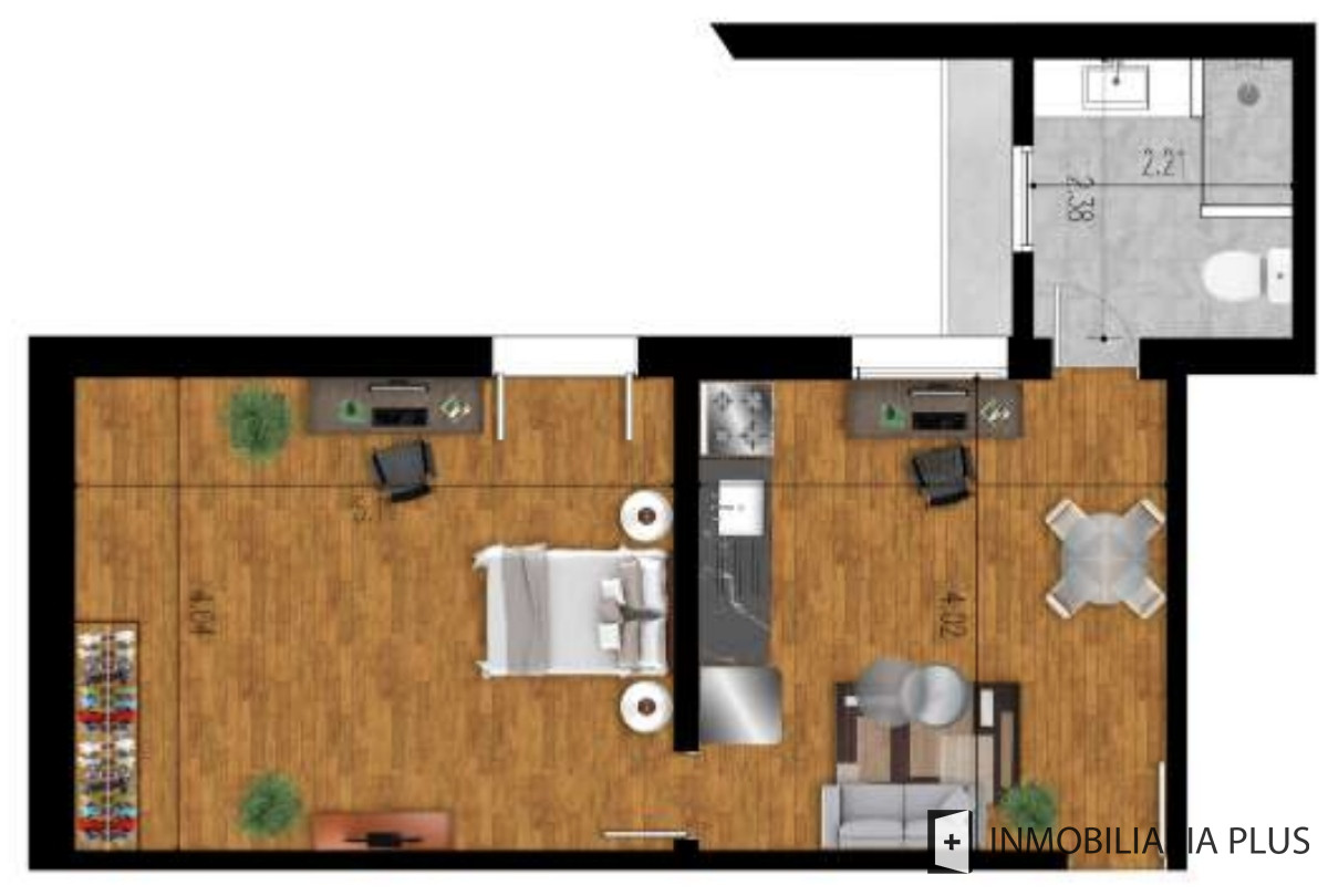 Apartamento ID.1286 - Monoambiente en Venta en el Centro de Montevideo con barbacoa y depósito a pasos de la Rambla y Av. Dieciocho de Julio y el Edificio Presidencia