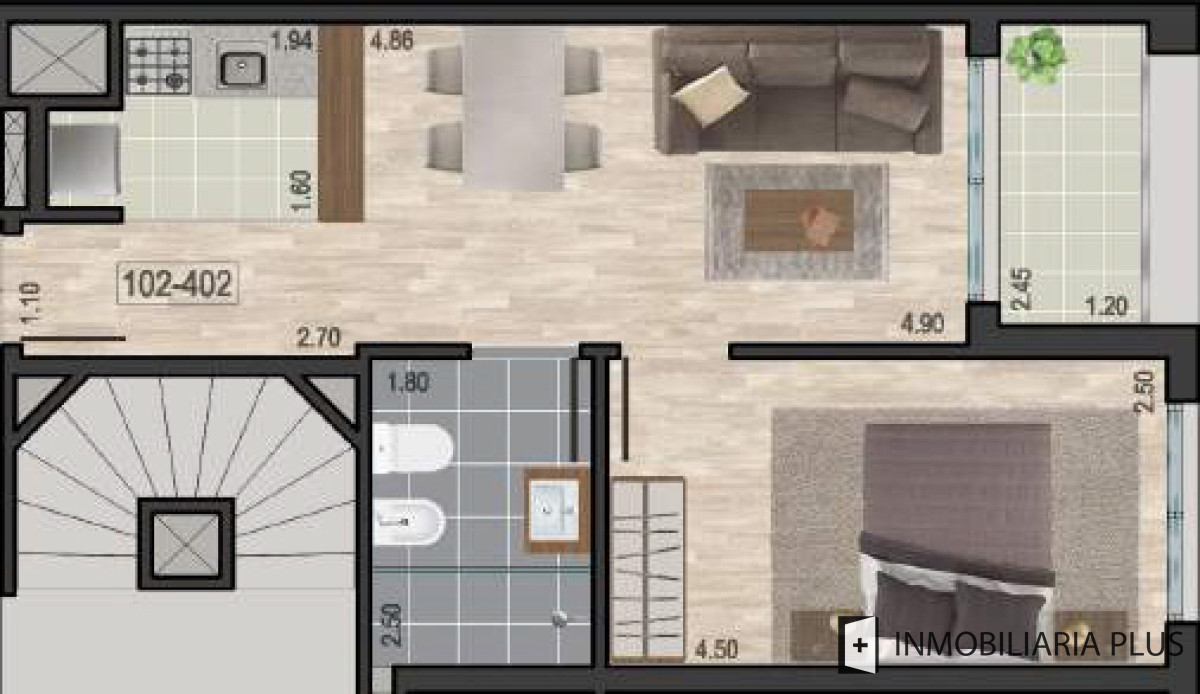 Apartamento ID.1303 - Monoambiente en venta en Pocitos con Barbacoa, Lavadero y más a pasos de la Rambla de Montevideo