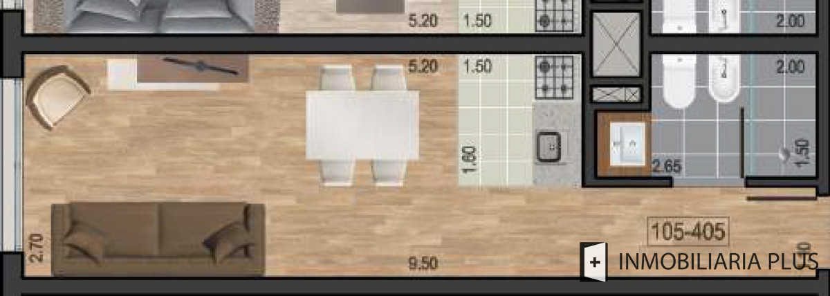 Apartamento ID.1303 - Monoambiente en venta en Pocitos con Barbacoa, Lavadero y más a pasos de la Rambla de Montevideo