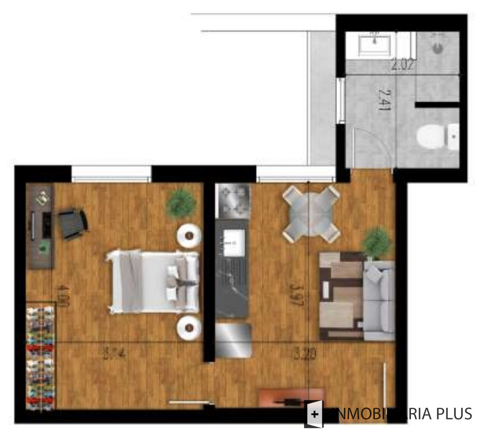 Apartamento ID.1286 - Monoambiente en Venta en el Centro de Montevideo con barbacoa y depósito a pasos de la Rambla y Av. Dieciocho de Julio y el Edificio Presidencia