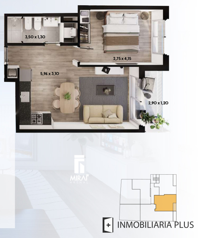 Apartamento ID.1184 - Apartamento en Venta de 1 Dormitorio con entrega y CUOTAS a pasos de la FACULTAD para ESTRENAR con barbacoa, gym, lavadero y más Vivienda Promovida