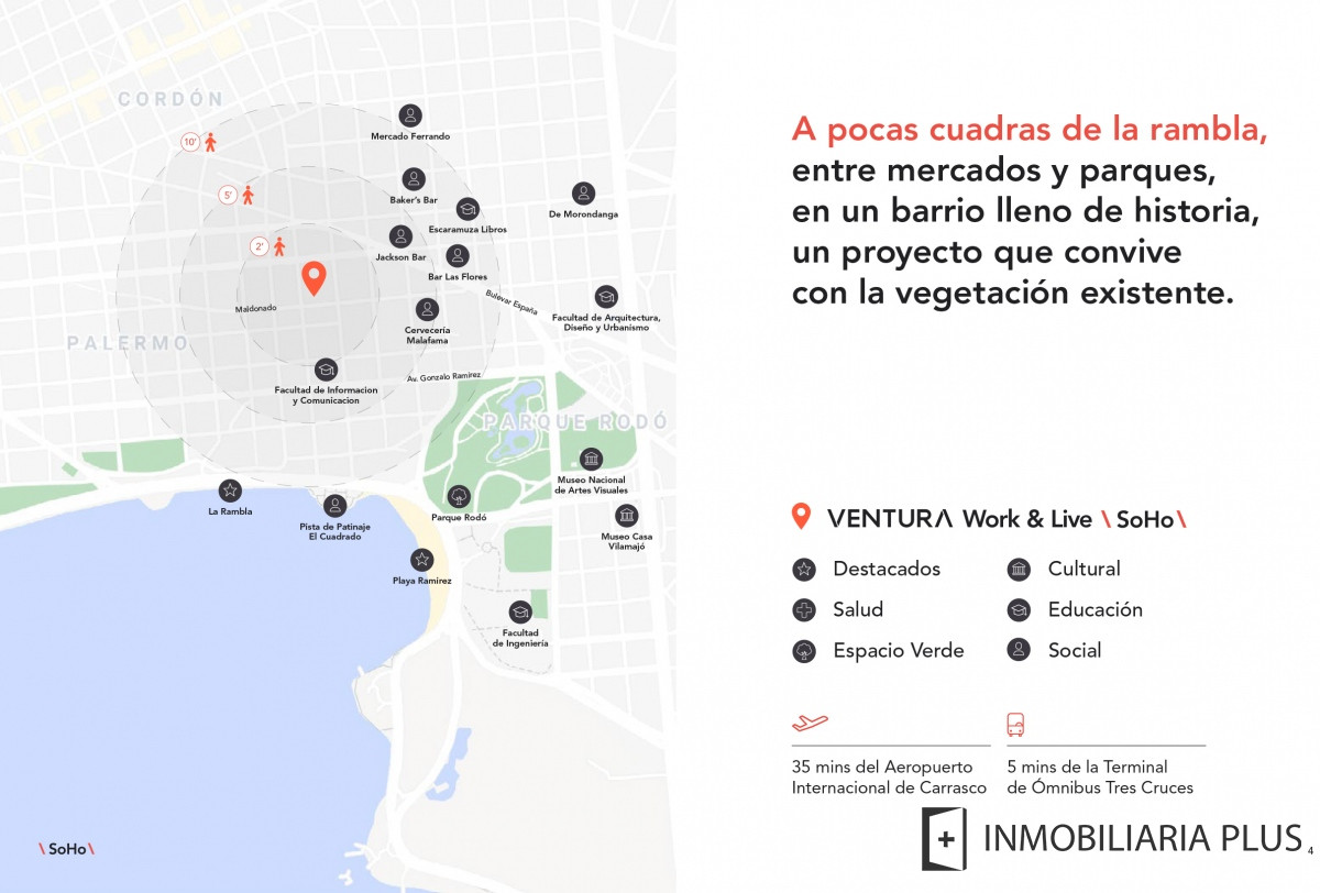 Apartamento ID.545 - Venta de Apartamento 2 Dormitorios al frente en Piso 9 en Palermo Soho C831-906