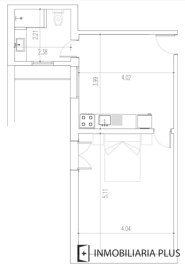 Apartamento ID.1286 - Monoambiente en Venta en el Centro de Montevideo con barbacoa y depósito a pasos de la Rambla y Av. Dieciocho de Julio y el Edificio Presidencia