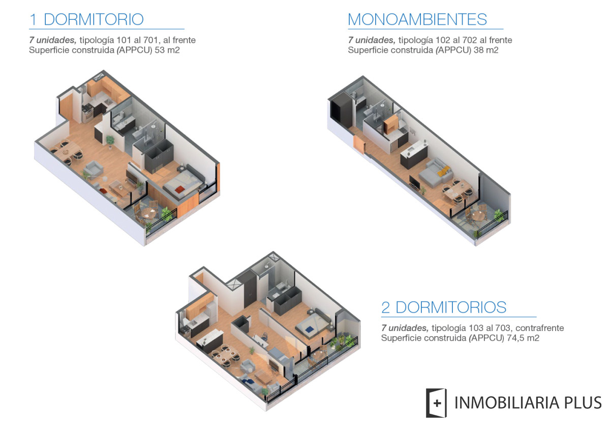 Apartamento ID.597 - Venta de Apartamento de 2 Dormitorios a estrenar al frente en Tres Cruces con Gym, Barbacoa y más C991-203