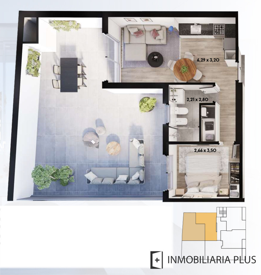 Apartamento ID.1184 - Apartamento en Venta de 1 Dormitorio con entrega y CUOTAS a pasos de la FACULTAD para ESTRENAR con barbacoa, gym, lavadero y más Vivienda Promovida