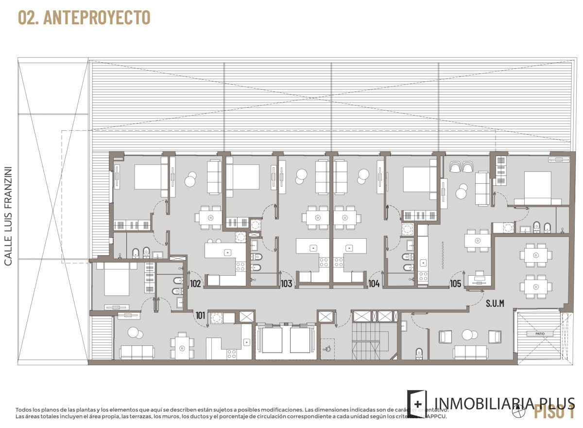 Apartamento ID.1441 - Venta de Monoambiente de 60m2 a estrenar en Punta Carretas con patio interno privado, gym, barbacoa, lavadero y más en Montevideo