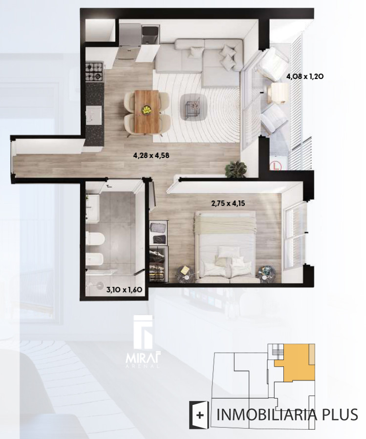 Apartamento ID.1184 - Apartamento en Venta de 1 Dormitorio con entrega y CUOTAS a pasos de la FACULTAD para ESTRENAR con barbacoa, gym, lavadero y más Vivienda Promovida