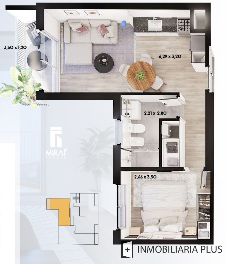 Apartamento ID.1184 - Apartamento en Venta de 1 Dormitorio con entrega y CUOTAS a pasos de la FACULTAD para ESTRENAR con barbacoa, gym, lavadero y más Vivienda Promovida
