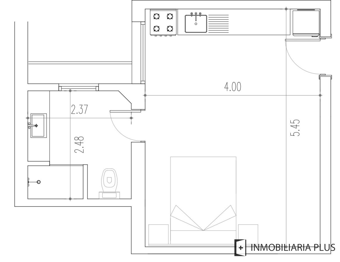 Apartamento ID.1286 - Monoambiente en Venta en el Centro de Montevideo con barbacoa y depósito a pasos de la Rambla y Av. Dieciocho de Julio y el Edificio Presidencia
