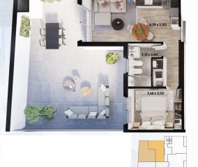 Apartamento en venta de 117 m2 con Patio interno en Cordón Montevideo a estrenar con barbacoa, gym, lavadero y más Vivienda Promovida