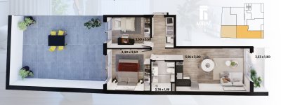  Vendo Apartamento de 106 m2 con Patio interno en Cordón a estrenar con barbacoa, gym, lavadero y más Vivienda Promovida en Montevideo 