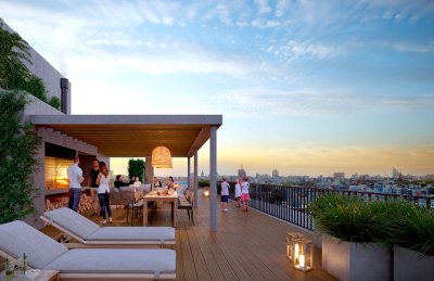  Venta de Monoambiente de 60m2 a estrenar en Punta Carretas con patio interno privado, gym, barbacoa, lavadero y más en Montevideo