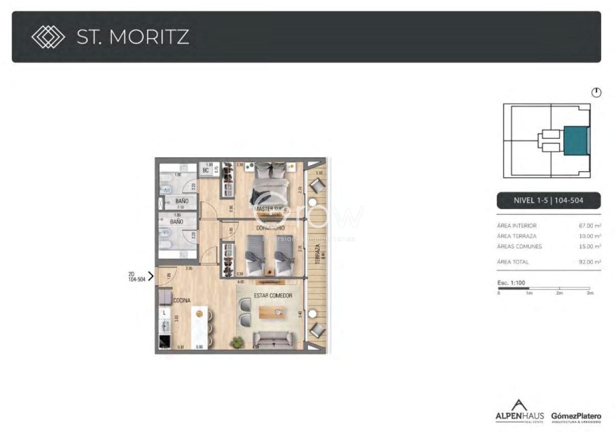 Apartamento ID.978 - St. Moritz Playa Mansa Punta del Este.