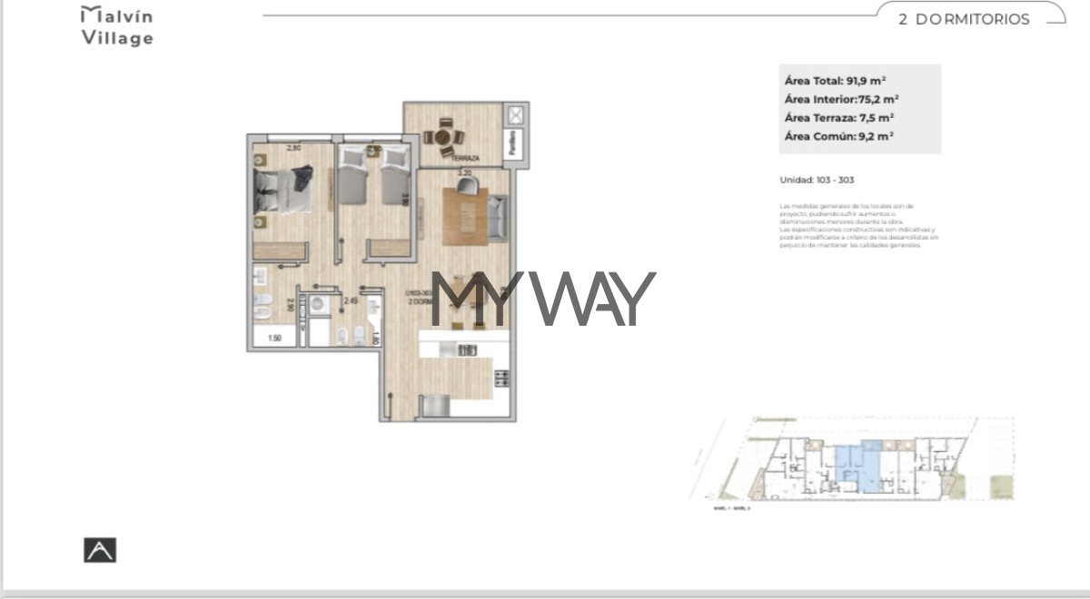 Apartamento ID.259/Venta-Apartamento-2-dormitorios-Malvin-Village - Venta Apartamento 2 dormitorios Malvin Village