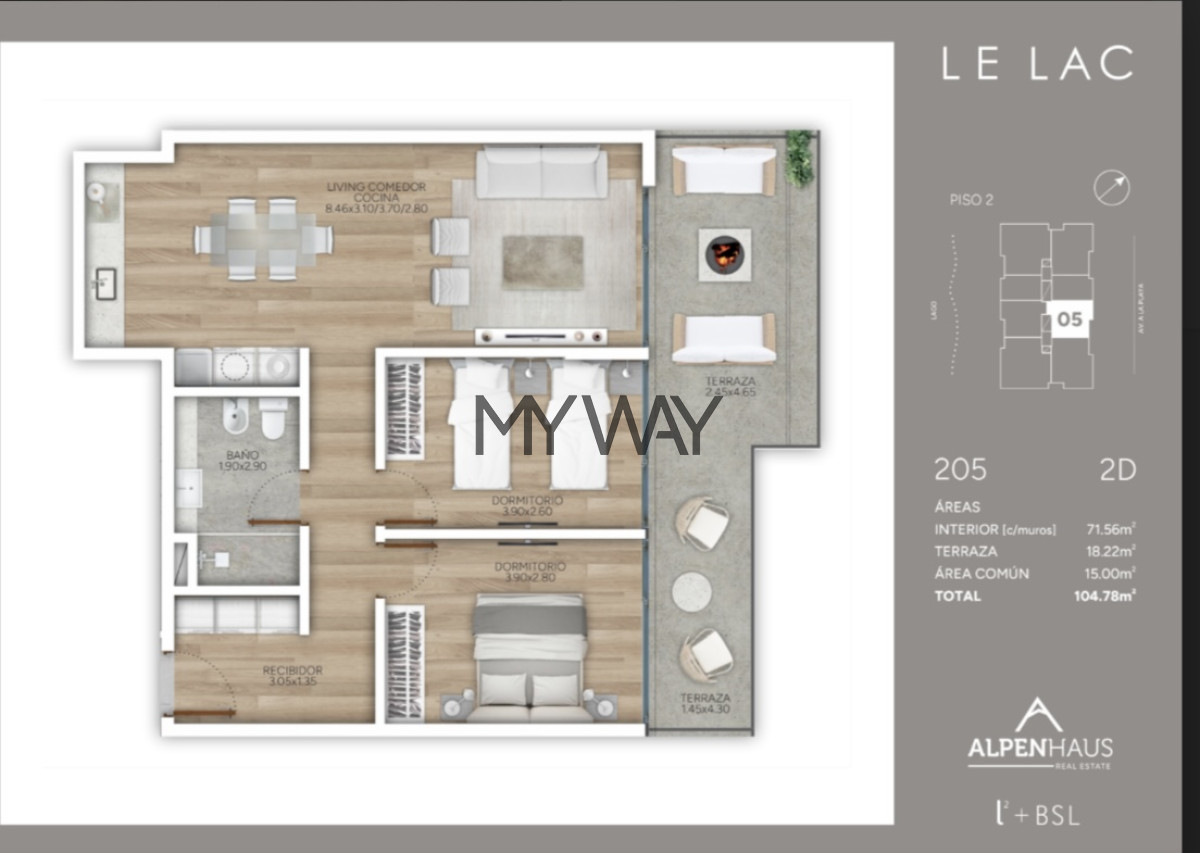 Apartamento ID.250/Venta-apartamento-2-dormitorios-LE-LAC-Lagos - Venta apartamento 2 dormitorios LE LAC Lagos