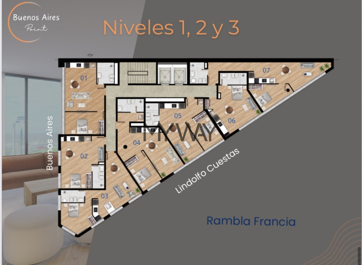 Apartamento ID.376/Monoambiente--Rambla-Ciudad-Vieja-Puerto - Monoambiente  Rambla Ciudad Vieja Puerto