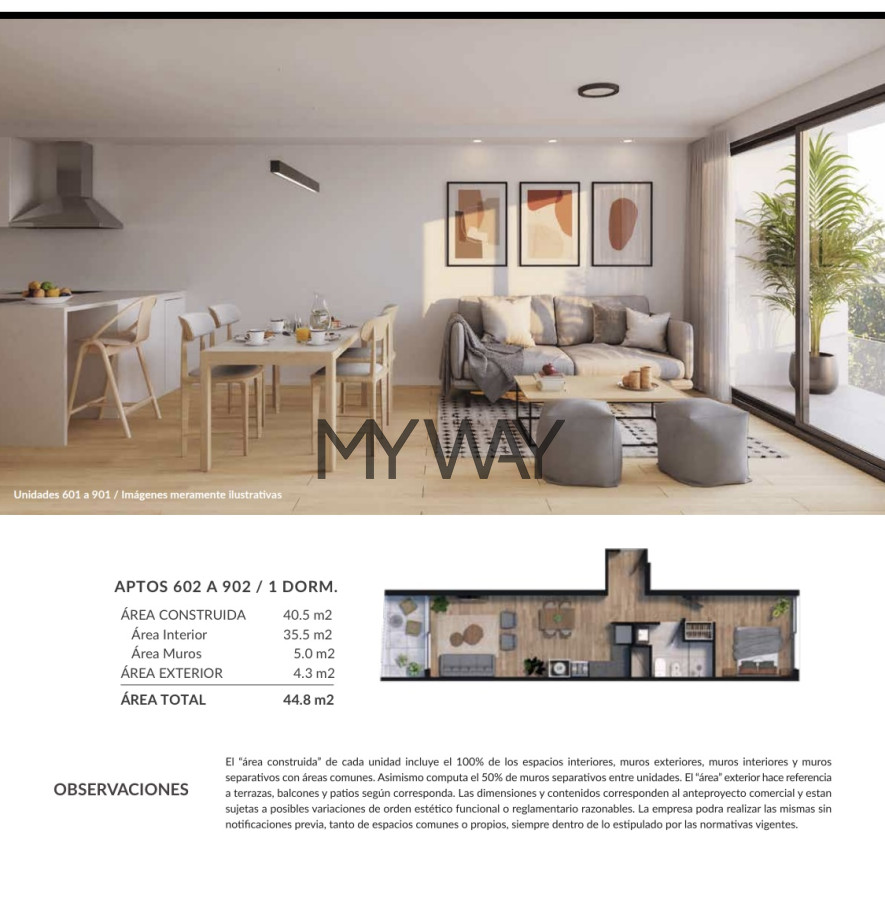 Apartamento ID.310/Monoambientea-estrenar-en-el-barrio-Cordón - Monoambientea estrenar en el barrio Cordón