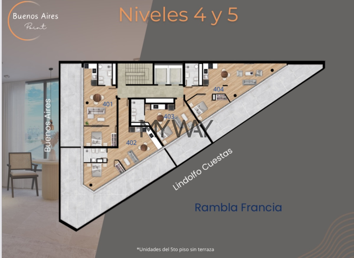 Apartamento ID.376/Monoambiente--Rambla-Ciudad-Vieja-Puerto - Monoambiente  Rambla Ciudad Vieja Puerto