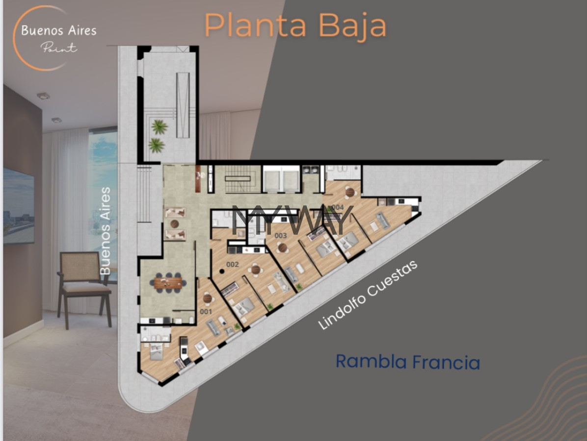 Apartamento ID.376/Monoambiente--Rambla-Ciudad-Vieja-Puerto - Monoambiente  Rambla Ciudad Vieja Puerto